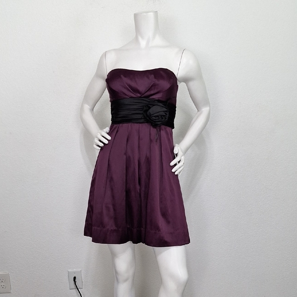 Speckless Y2K Whimsigoth Fairy Purple Strapless Party Dress W/Black Bow Size 3 - Picture 1 of 13